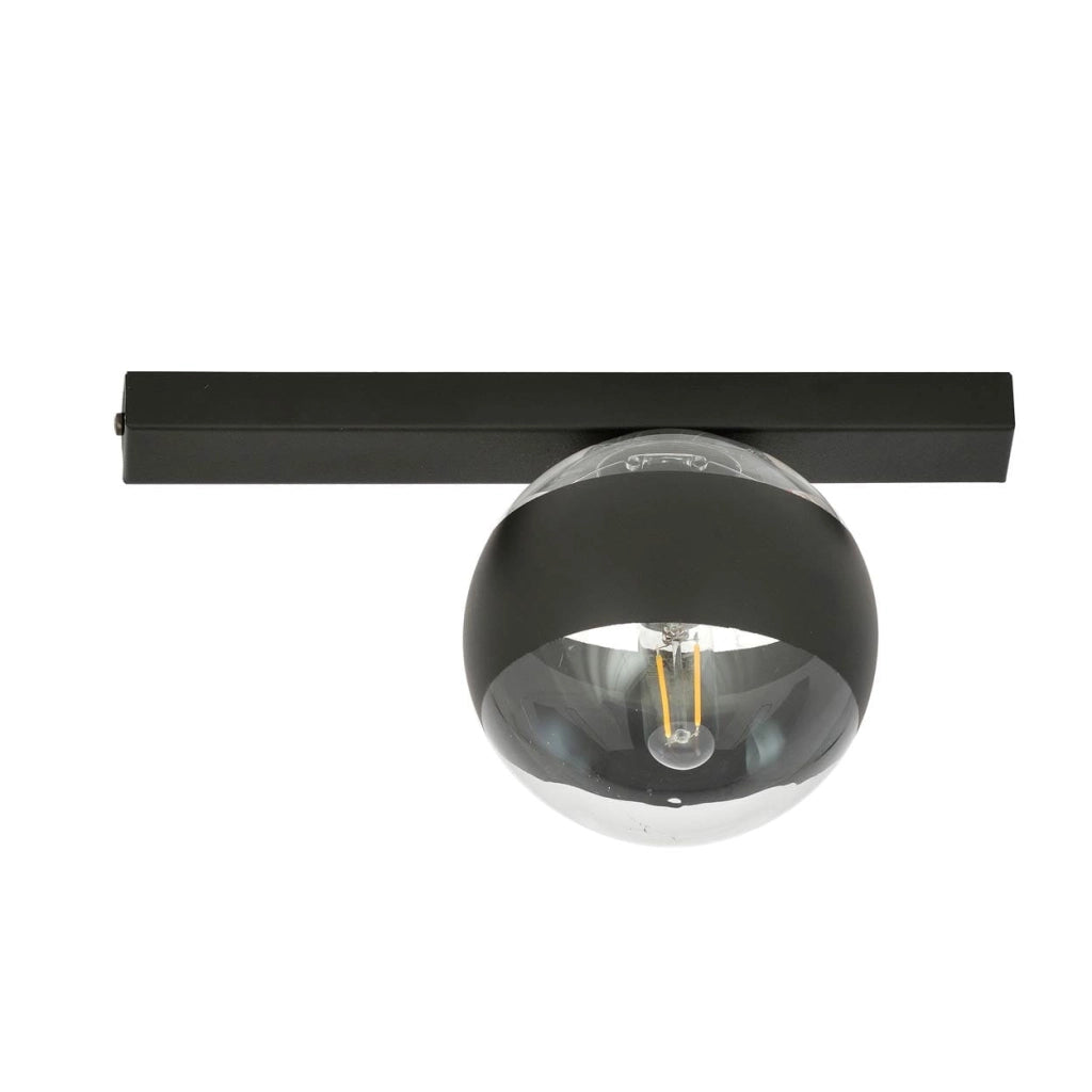 Emibig Plafoniera FIT nera/trasparente 1xE14 30cm