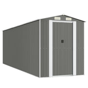 Casetta da giardino cabina ripostiglio capanno da esterno capanno per attrezzi robusta colore chiaro 192 x 606 x 223 cm acciaio zincato grigio 02_0022260