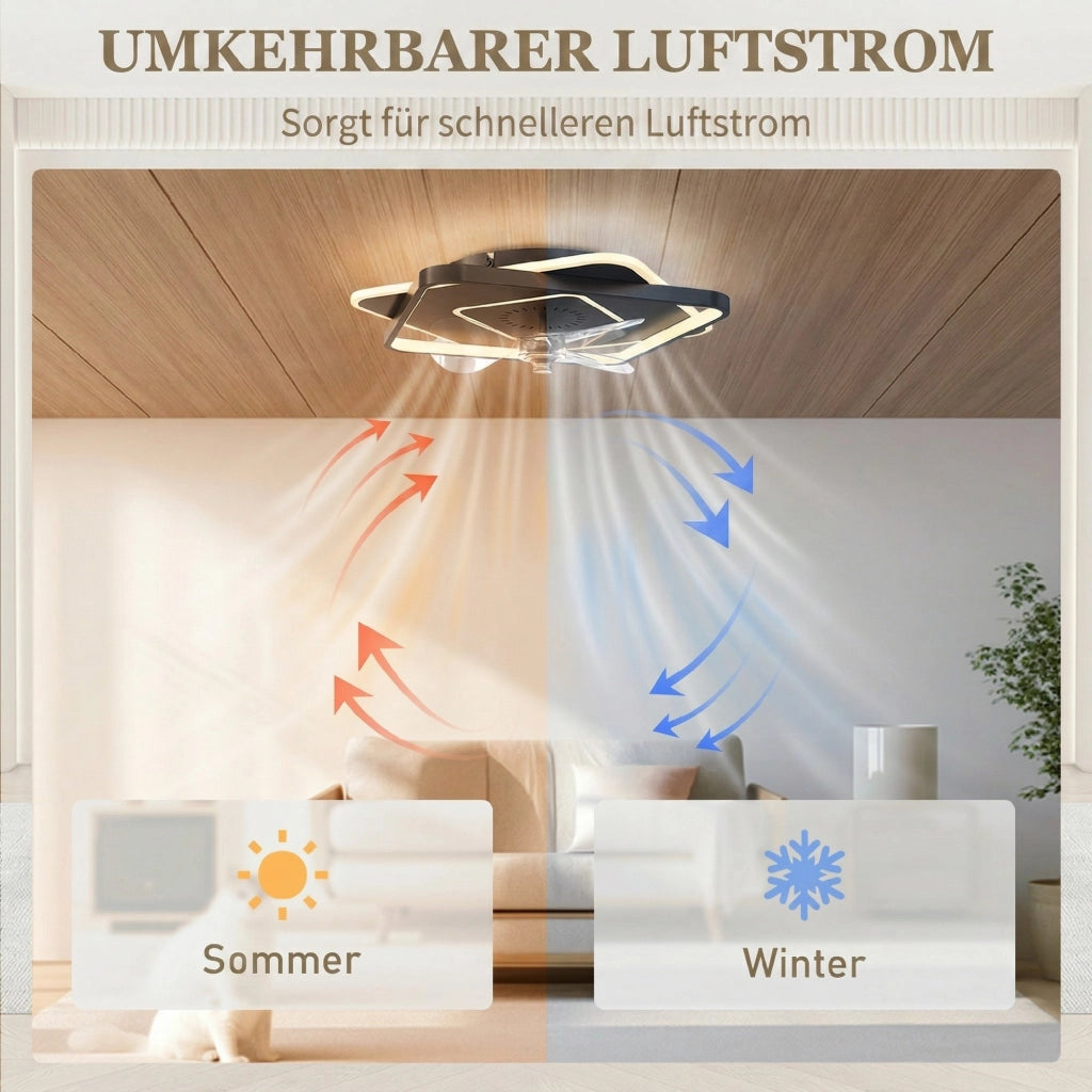 Ventilatore da soffitto con luce LED e telecomando ¨C Xylo ¨C 6 velocit¨¤, 3 temperature di colore