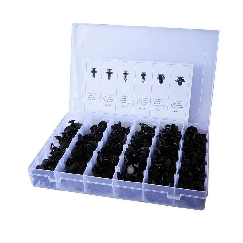 Trade Shop - Kit 200 Pz Plastica Trim Clip Rivetti Clip Fermi Di Spinta Per Auto Paraurti -
