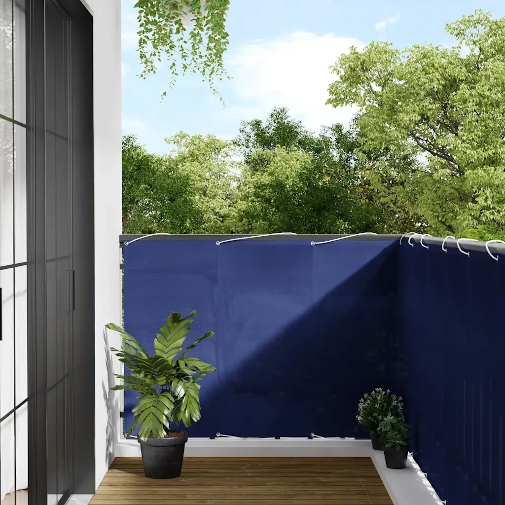Paravento da Balcone-Pannello per balcone Blu 120x800 cm 100% Poliestere Oxford