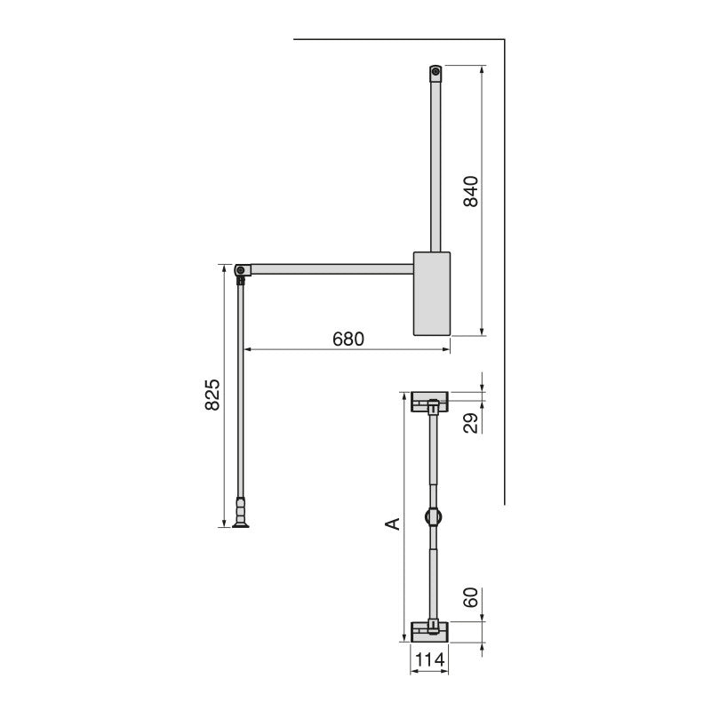 Cassetto portascarpe per armadi e cabine armadio Quartz, 740 (M90), Acciaio, Titanio