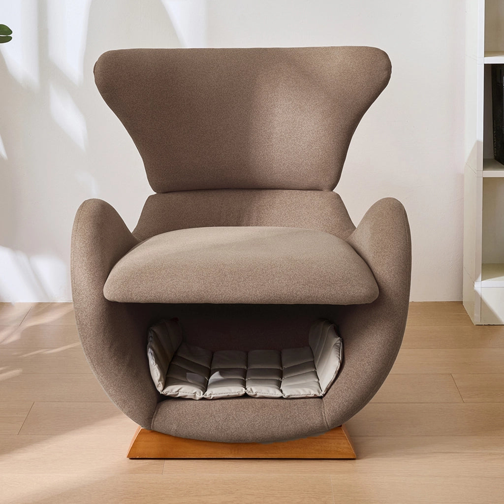 POLTRONA Lounge 66x69x76 cm Marrone in tessuto e legno