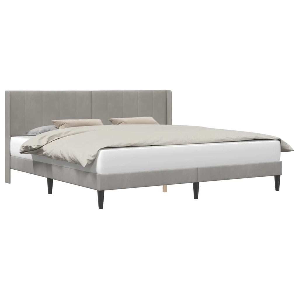 Struttura del letto-Giroletto Grigio Chiaro 180 x 200 cm Velluto 240569