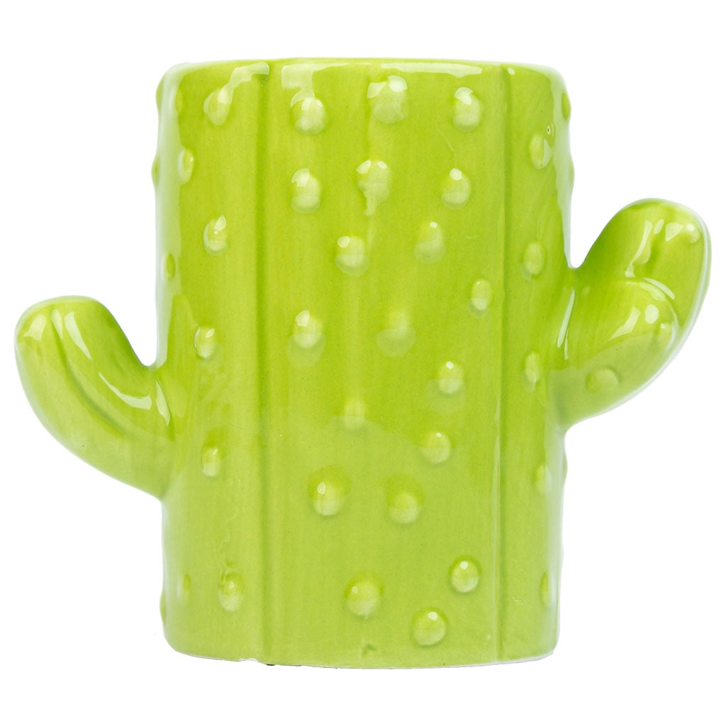 Portapenne cactus in ceramica verde 13,5x7,8x11h