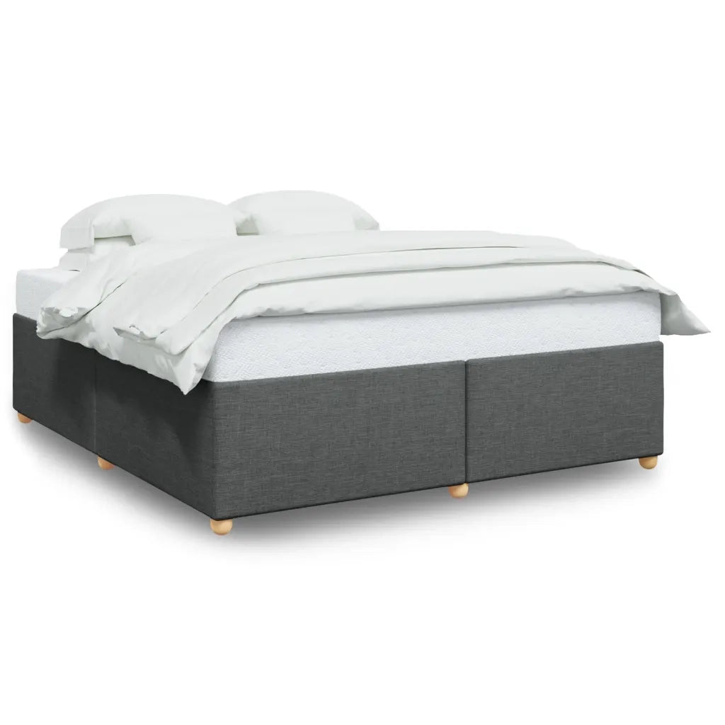 Letto matrimoniale | Letto per adulti | Giroletto senza Materasso Grigio Scuro 200x200 cm Tessuto