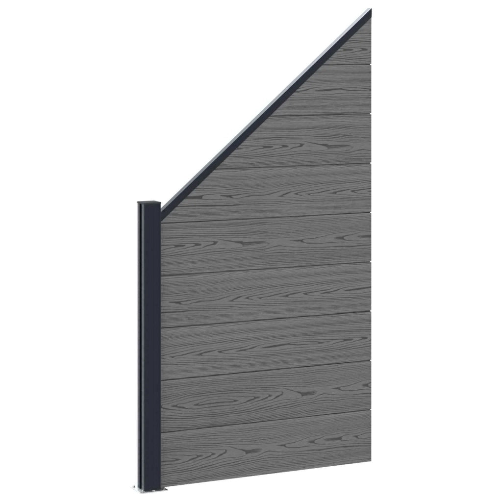 Set di Recinzione 1138 x 186 cm WPC e Alluminio Grigio 3429407