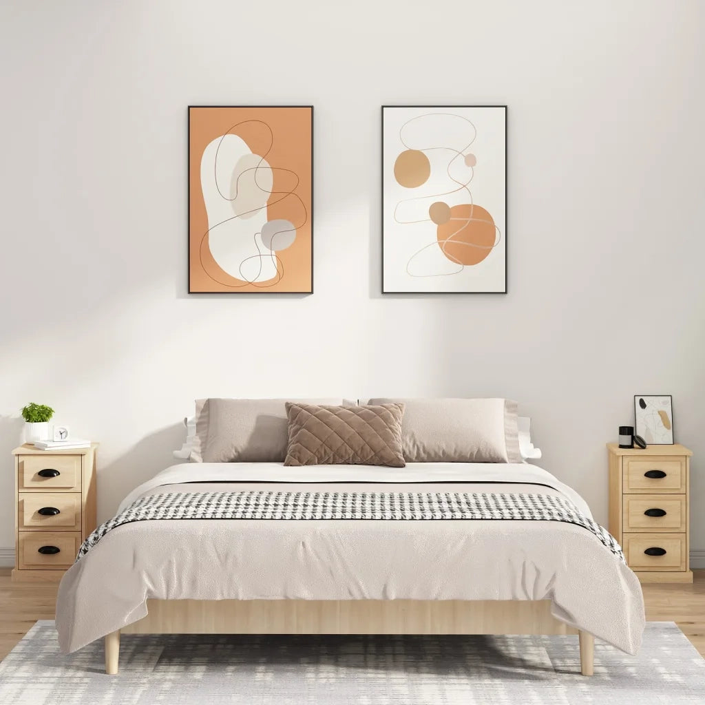 Comodino | Armadio da Notte | Mobiletto da notte Rovere Sonoma 39x39x67 cm in Legno Multistrato