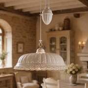 POMARANCE Lampadario Saliscendi in Ceramica Traforata Ø41 Rustico Country