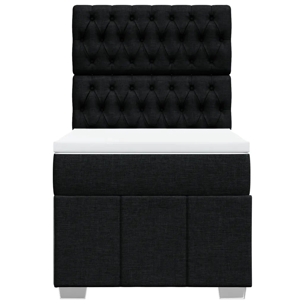 Giroletto a Molle con Materasso Nero 90x200 cm in Tessuto 3293860
