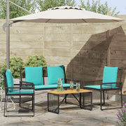 Set di Mobili da Esterno 9 pcs Nero e Turchese polyrattan 42025151