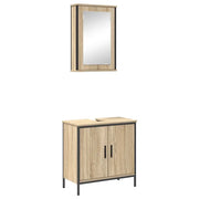 Set di mobili per il Bagno | Armadio da bagno 2 pz Marrone Legno multistrato