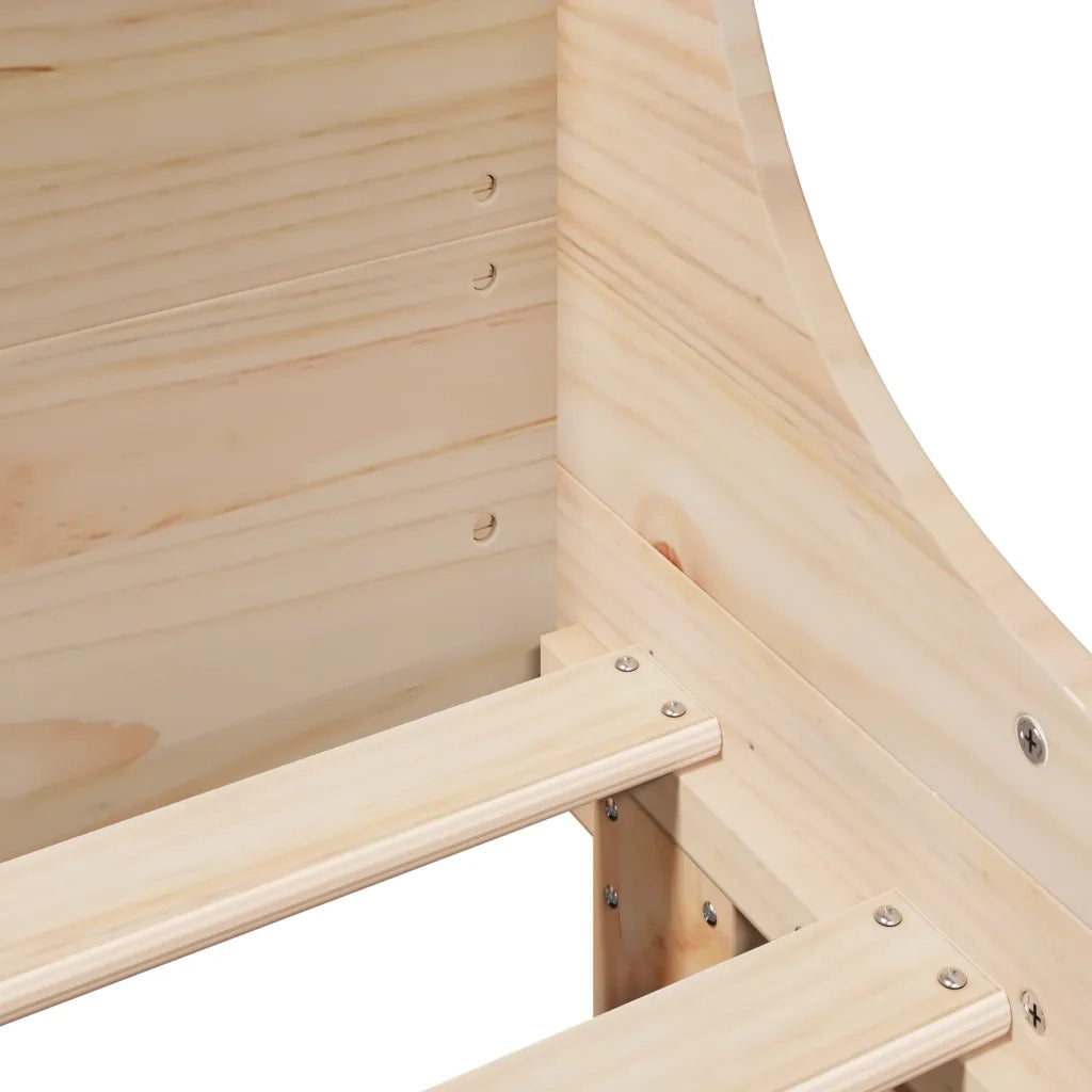 Letto senza Materasso-Struttura Letto 120x190 cm in Legno Massello di Pino 749283
