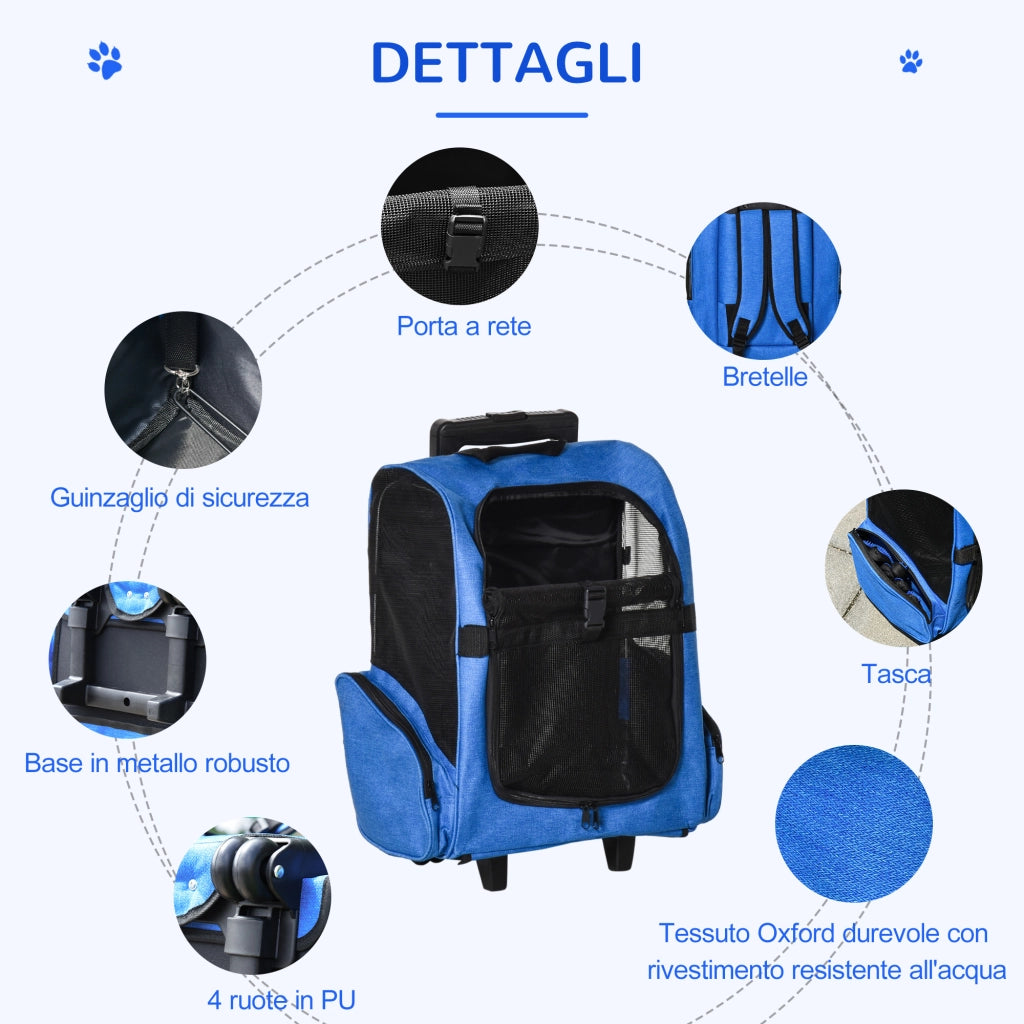Trasportino per Cani e Gatti con Maniglia ¨C Minimal ¨C Blu 42x25x55cm