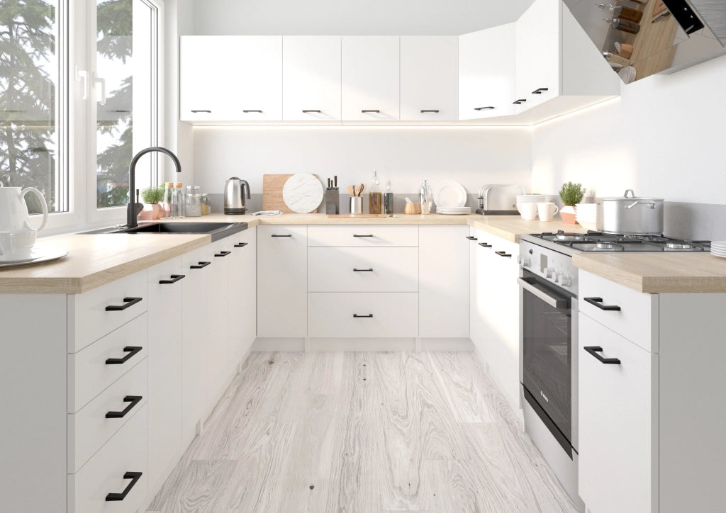 AKORD Set di Mobili da Cucina OLIWIA 180 cm Cemento 180 cm 7 porte 1 cassetto 180x46x203 cm