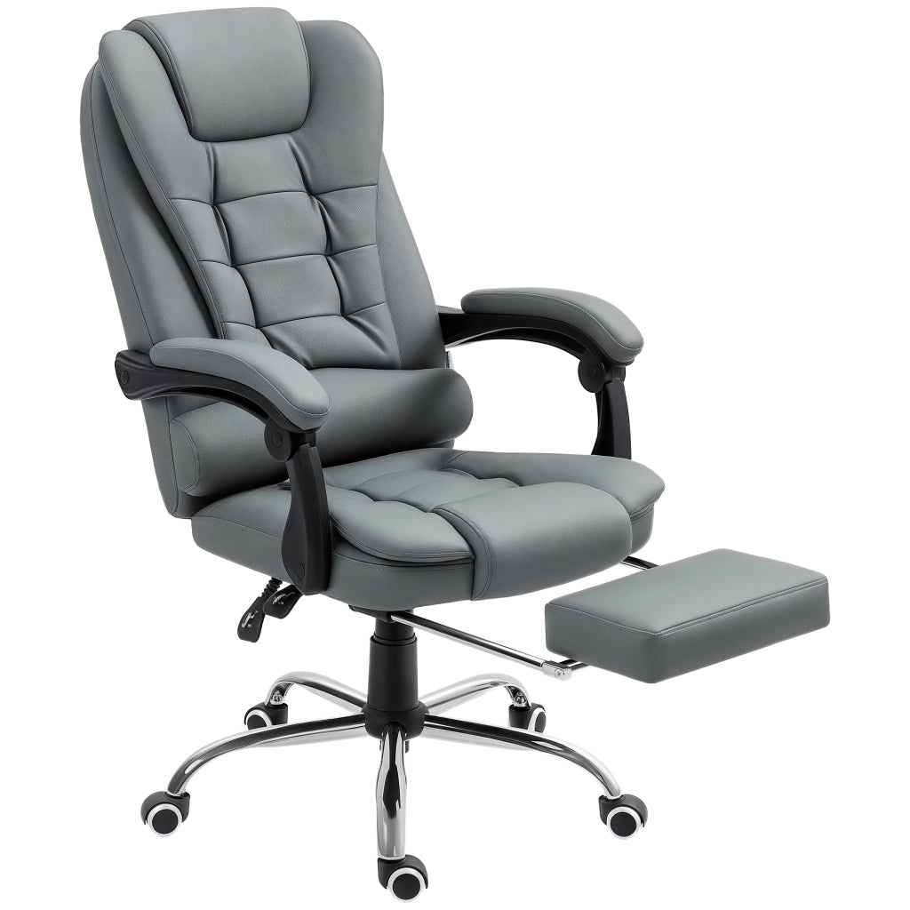 Sedia da ufficio ergonomica reclinabile con poggiapiedi ¨C Xylo ¨C Finta pelle grigio