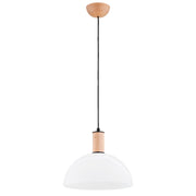 Lampada sospensione scandi legno bianco Ø30 E27 Alfa