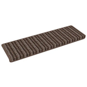 Tappetini per scale autoadesivi 15 pz | Gradini per Scale Marrone 65 x 21 x 4 cm