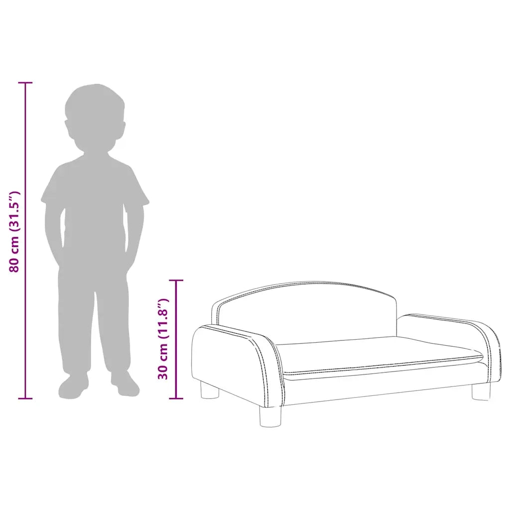 Divano per Bambini Nero 70x45x30 cm in Similpelle 3196363