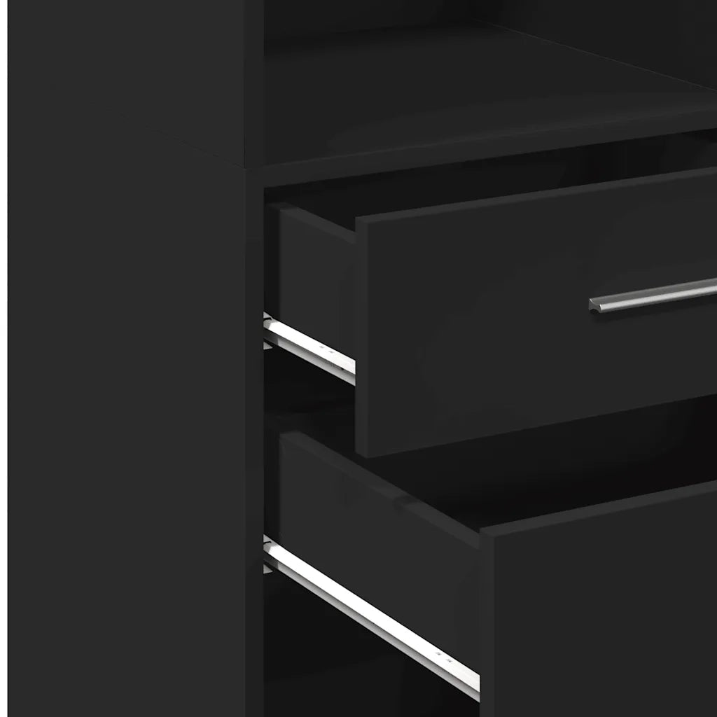 Credenza Nera 30x42,5x124 cm in Legno Multistrato 846153