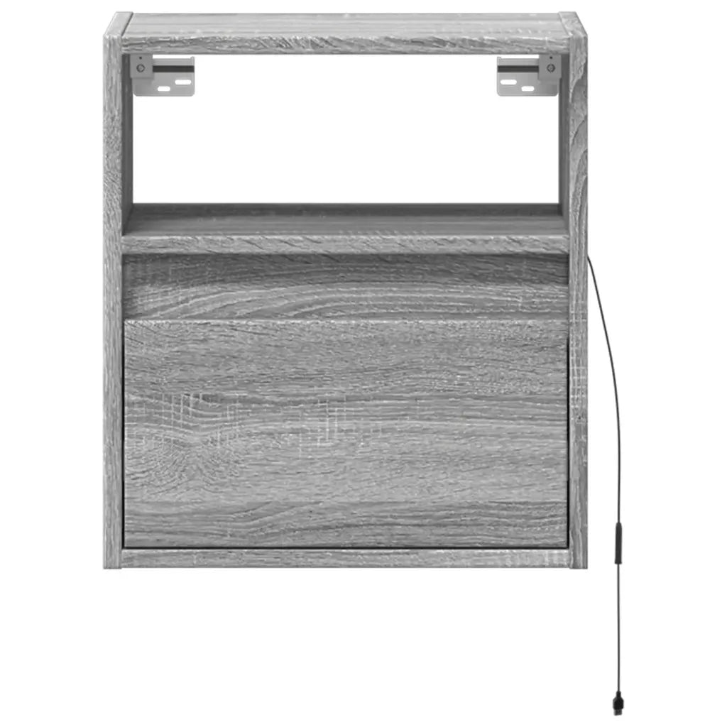 Mobile TV a Parete | Armadietto TV | Mobile Porta TV con Luci LED Grigio Sonoma 41x31x45 cm
