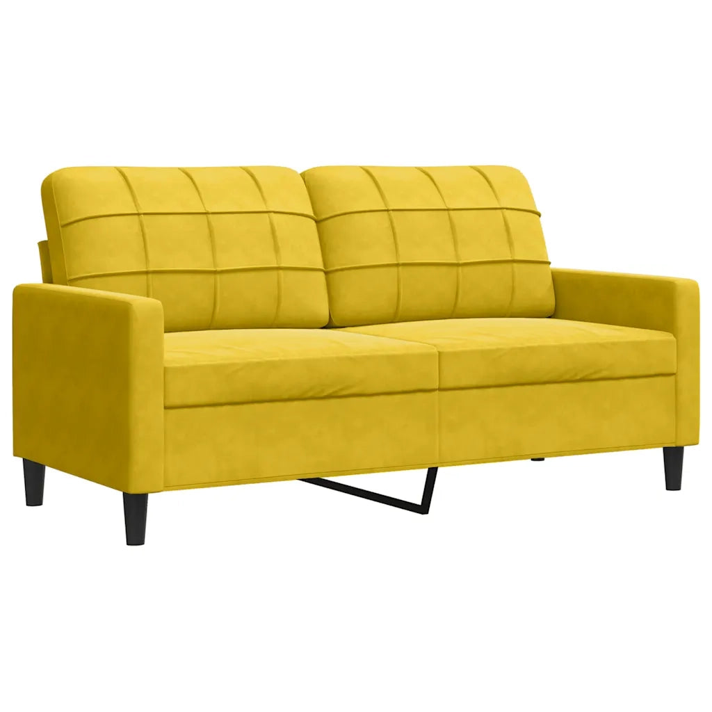 Divano a 2 Posti giallo 140 cm in Velluto 4007630