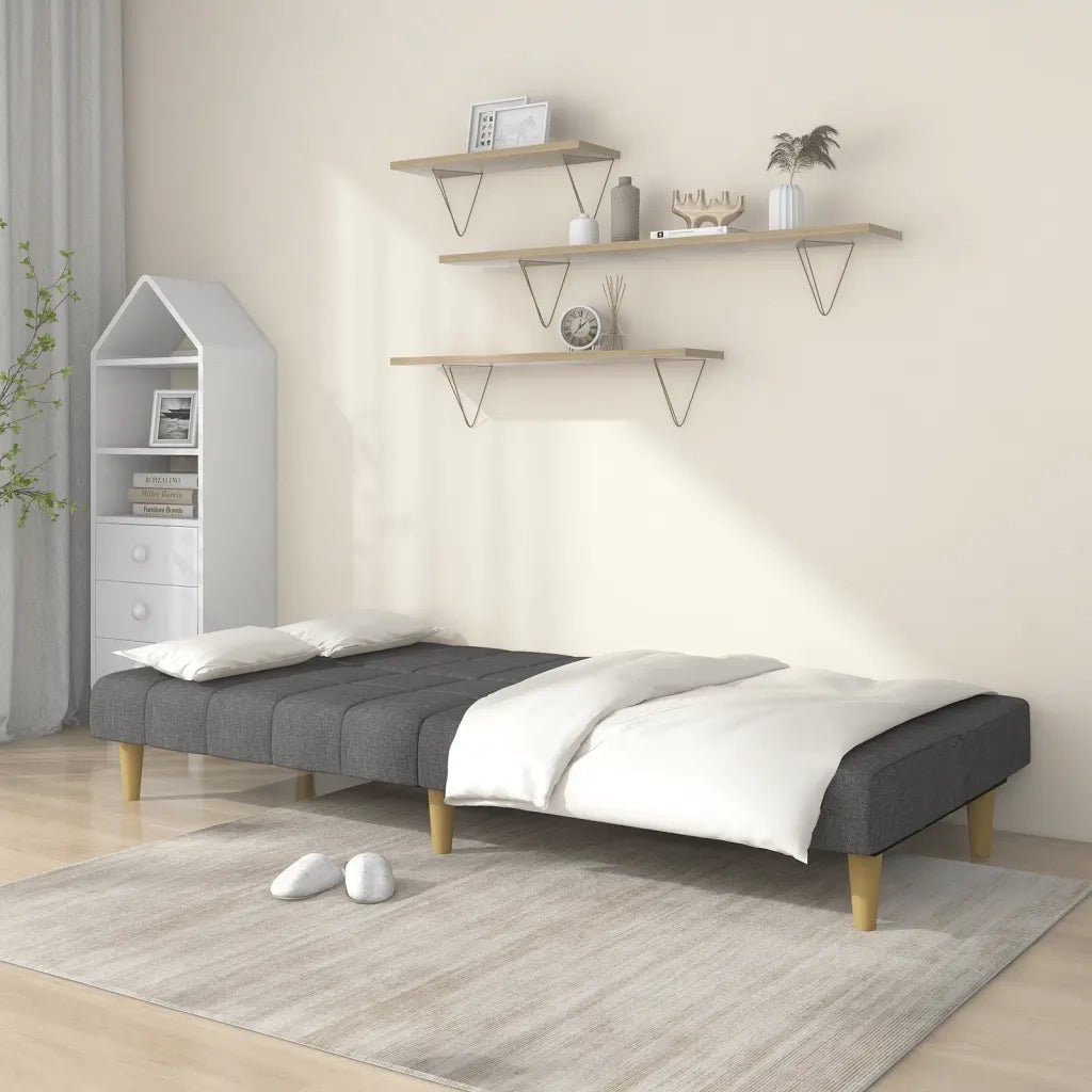 Divano letto | Sof¨¤ letto | Letto singolo a 2 Posti Grigio Chiaro in Tessuto