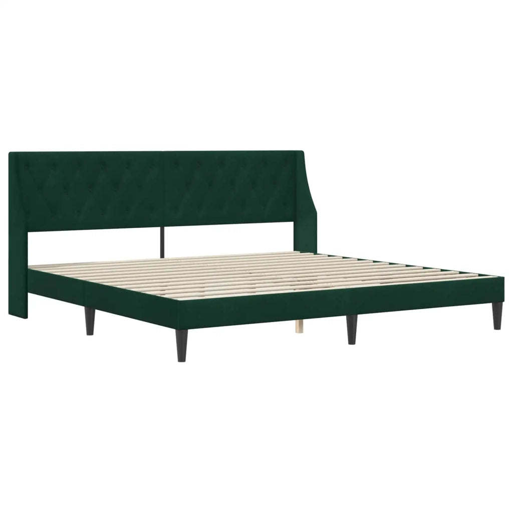 Struttura letto con materasso Verde Scuro 200 x 200 cm Velluto 3414821