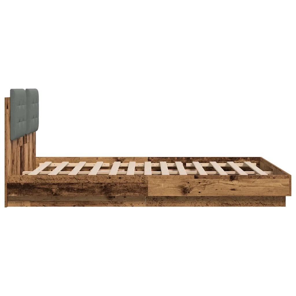 Struttura letto con testata-Giroletto Legno vecchio 150 x 200 cm