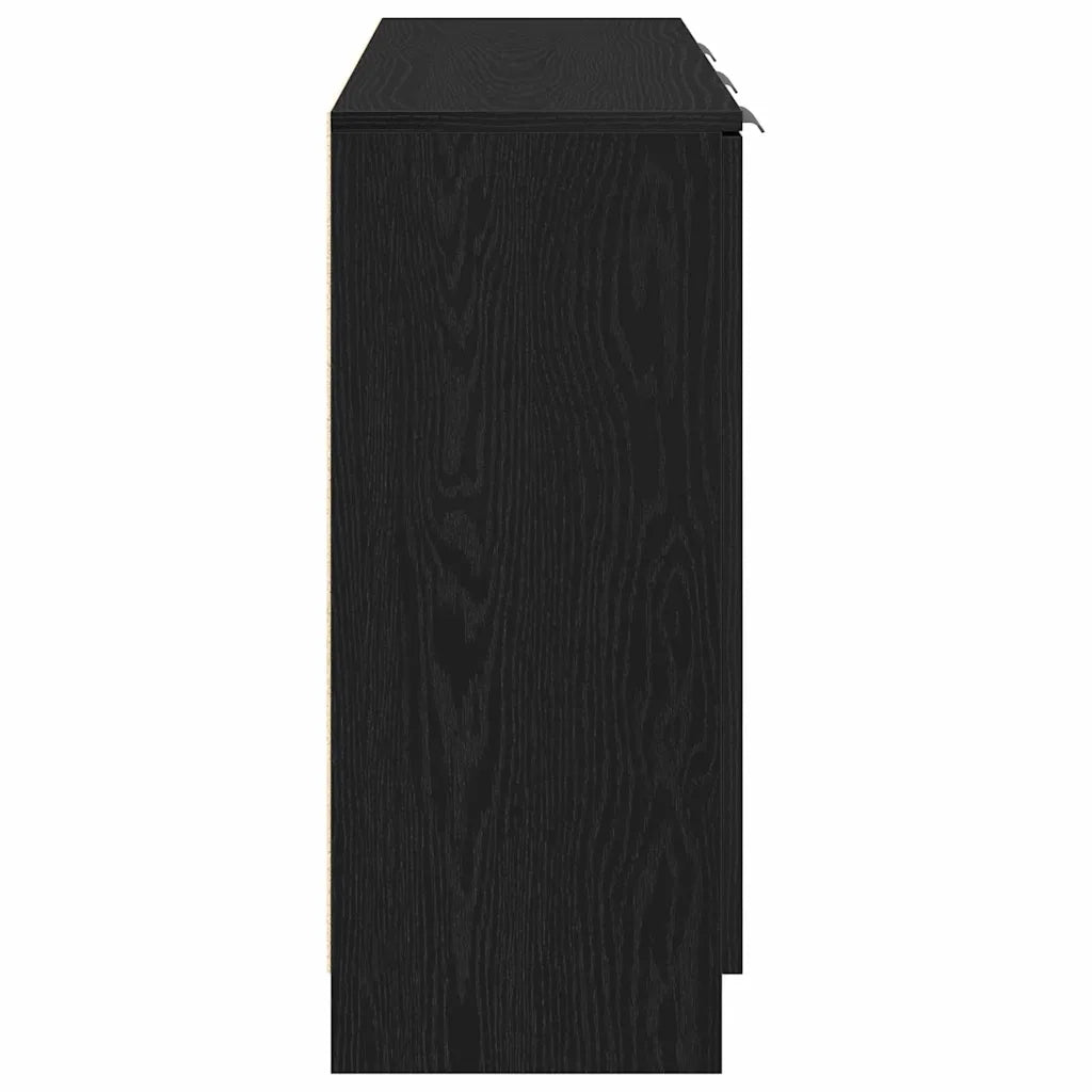 Credenza Rovere Nero 90,5 x 30 x 70 cm Legno multistrato 862740
