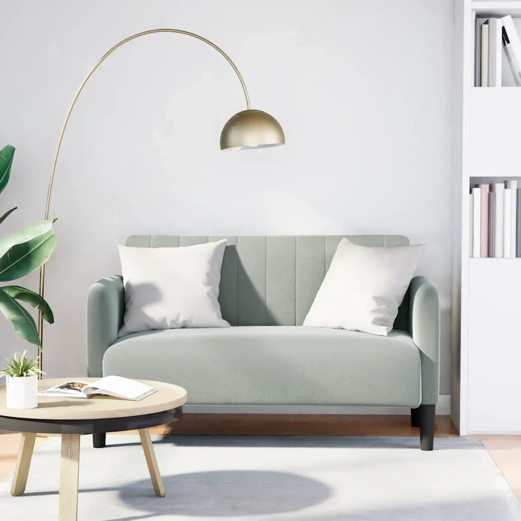 Divano Divanetto-Sofa Grigio Chiaro 109 cm in Velluto