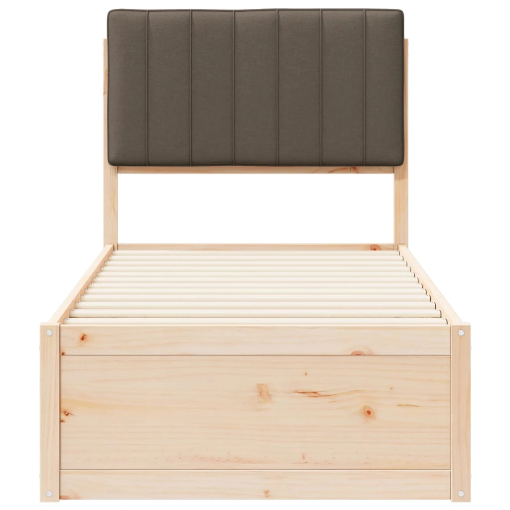 Letto con Testiera Rivestita Talpa 75 x 190 cm Pino massello 877812
