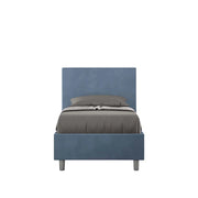 BS COM Letto singolo contenitore imbottito 80x210 microfibra blu