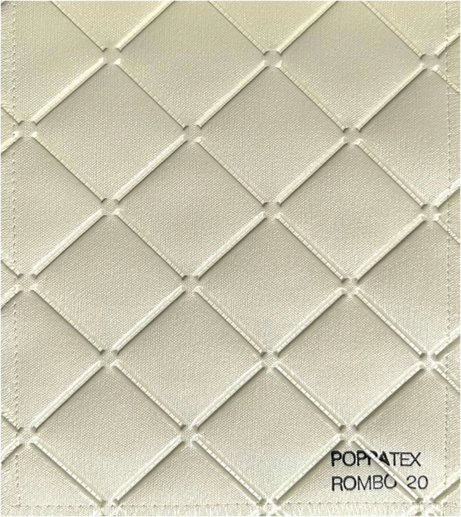 Tessuto Ecopelle Nautica Tappezzeria Alta Qualità "POPPATEX ROMBI" - Colore Panna 20 - Morbida e Resistente - Vendita al Metro