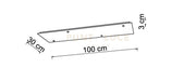 BASE-4RE N Base rettangolare 100cm nero opaco 4 luci