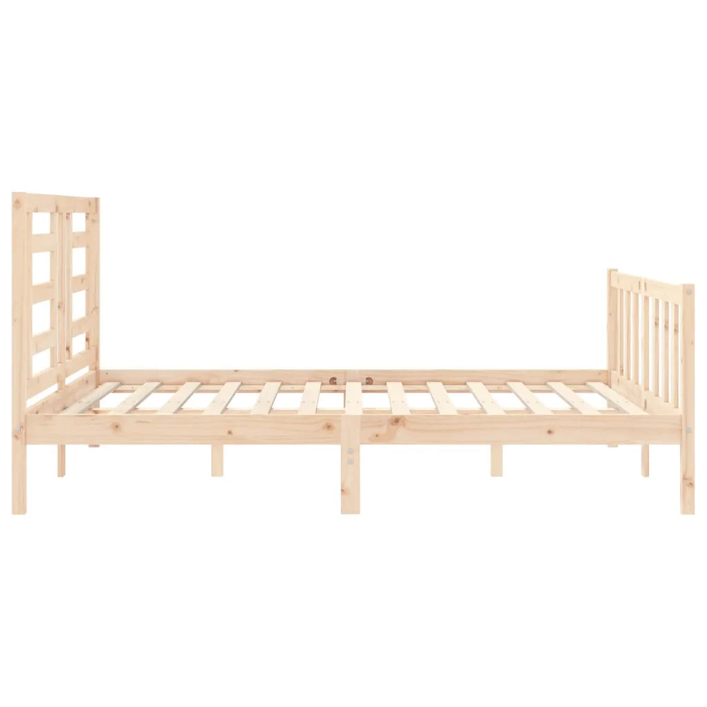 Letto matrimoniale | Letto per adulti | Giroletto senza Materasso 160x200 cm in Legno Massello di Pino