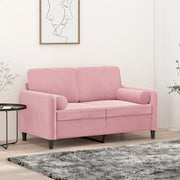 Divano a 2 Posti con Cuscini Rosa 120 cm in Velluto 3200874