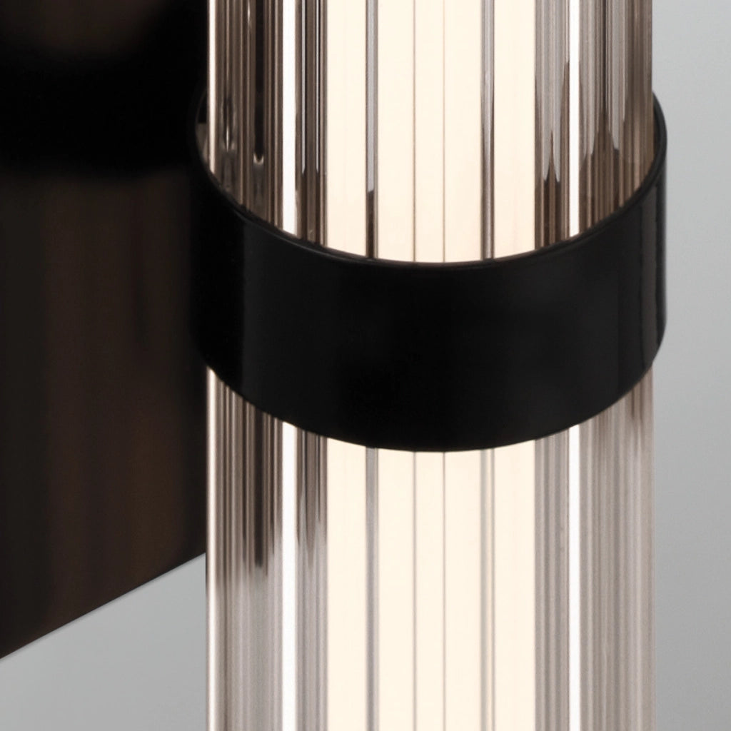 Applique LED esterna Fayton nera 35cm 14W 3000K IP44