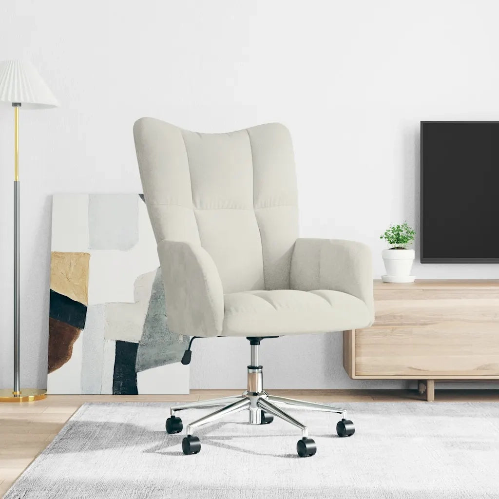 Sedia Relax Bianco Crema Velluto