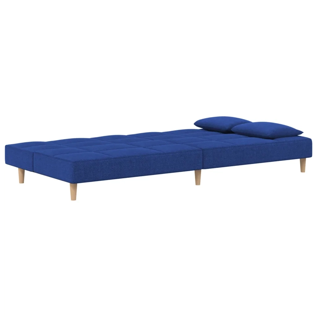 Divano Letto a 2 Posti con 2 Cuscini-Sofa Letto 2 Posti-Daybed Blu in Tessuto 436783