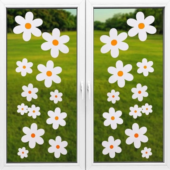 Decorazione per finestre - Stickers PVC riutilizzabili - 8 fogli - Alta qualità - Facili da riporre - Decorazione per vetrine