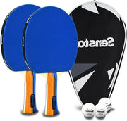 Set di ping pong per due giocatori - bastone, valigetta, palline