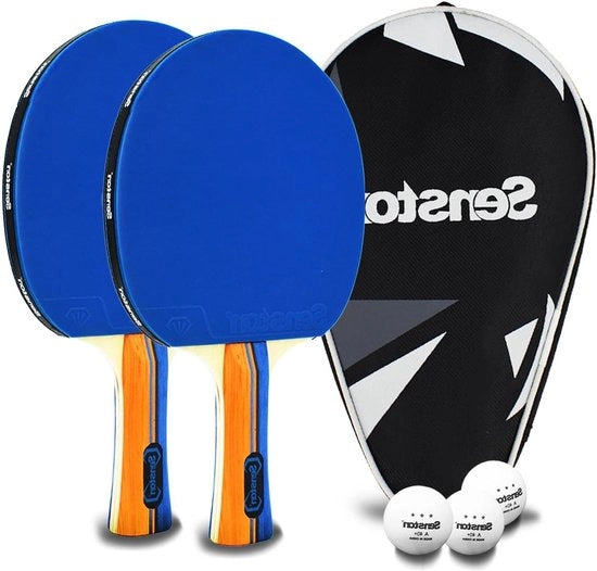 Set di ping pong per due giocatori - bastone, valigetta, palline