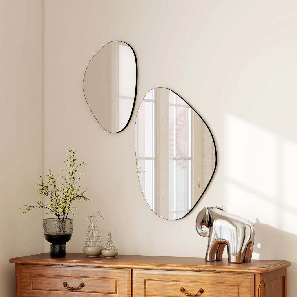 Specchio da bagno ¨C Minimal ¨C 70x46 cm, 31x49,5 cm, nero, metallo