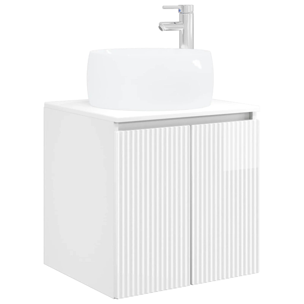 Mobile Lavabo | Armadio Lavabo da Parete Bianco Lucido 49,5 x 44,5 x 66 cm