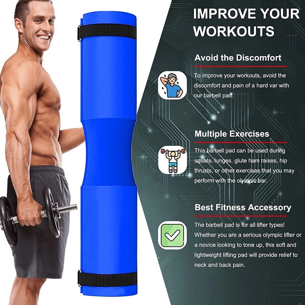 Trade Shop - Barbell Squat Pad Cuscino Bilanciere Collo Per Sollevamento Pesi Squat 45x10 Cm -