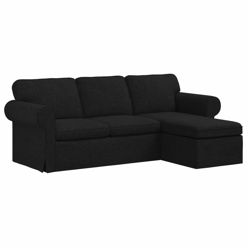 Divano Nero 215 x 138 x 80 cm Tessuto