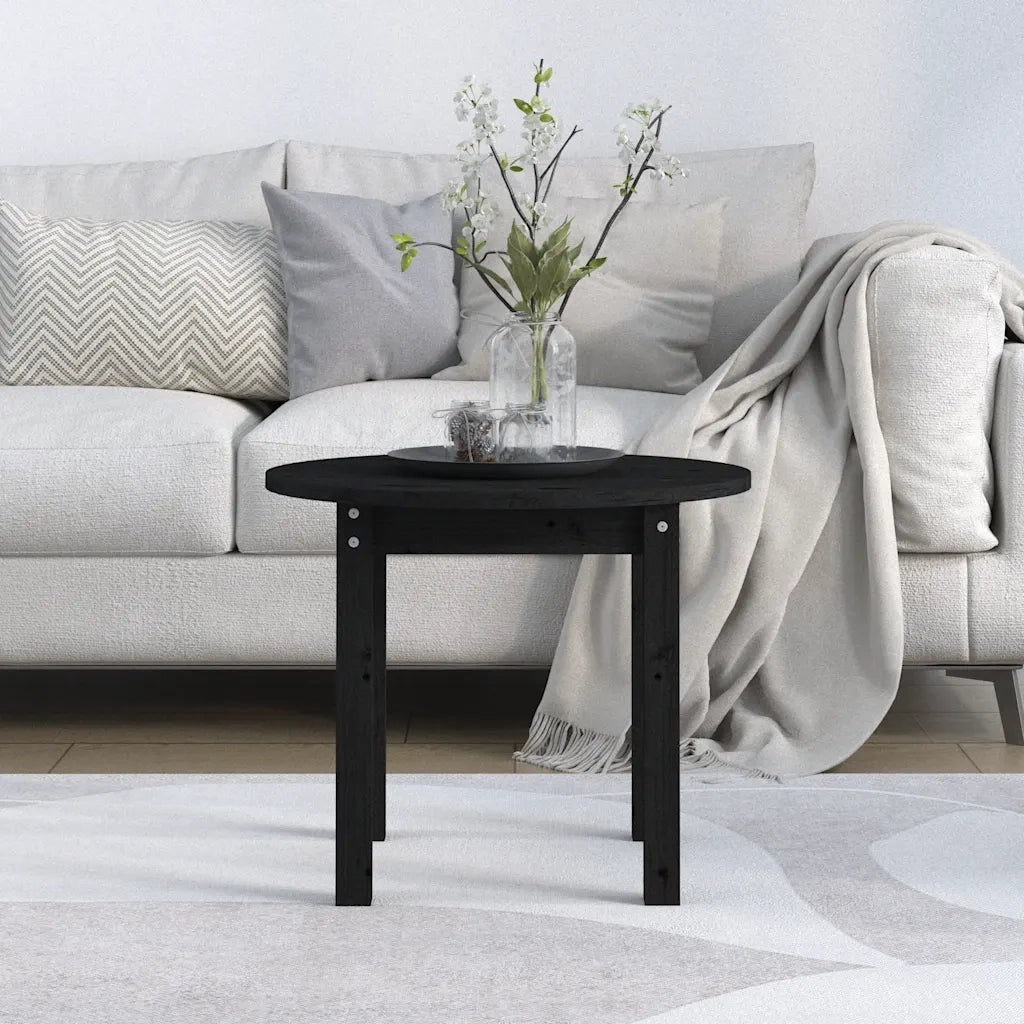 Tavolino da salotto | Tavolino da caff¨¨ | Tavolino da Soggiorno Nero ? 55x45 cm in Legno Massello di Pino