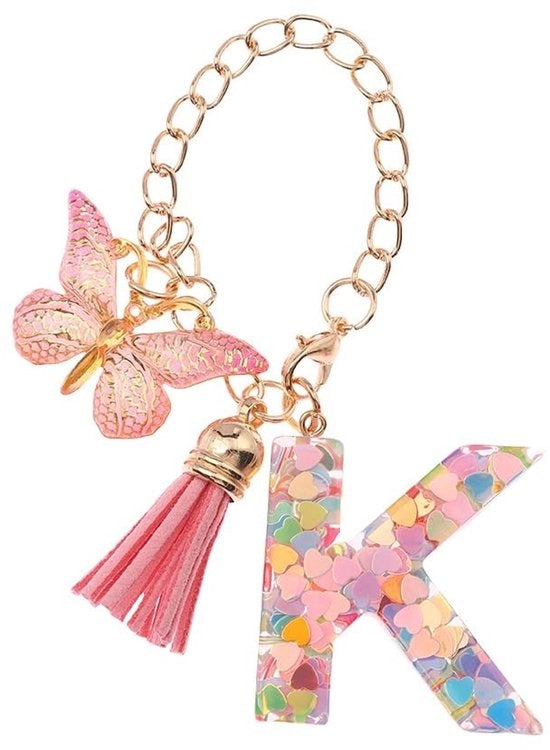 Sostegno decorativo per bicchieri con lettere farfalla