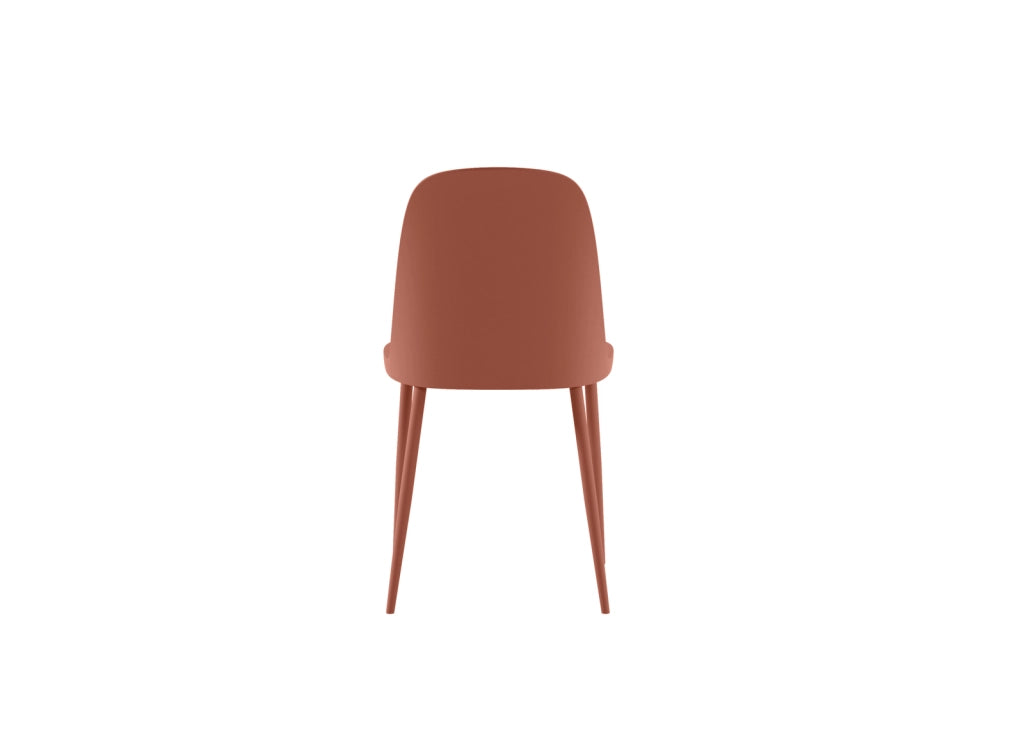 Sedia Tamara in Polipropilene Ruggine con Struttura in Metallo in Tinta - Design Moderno Ergonomico per Ambienti - Set da 4